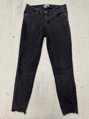 PAIGE Black Skinny Raw Hem Jeans